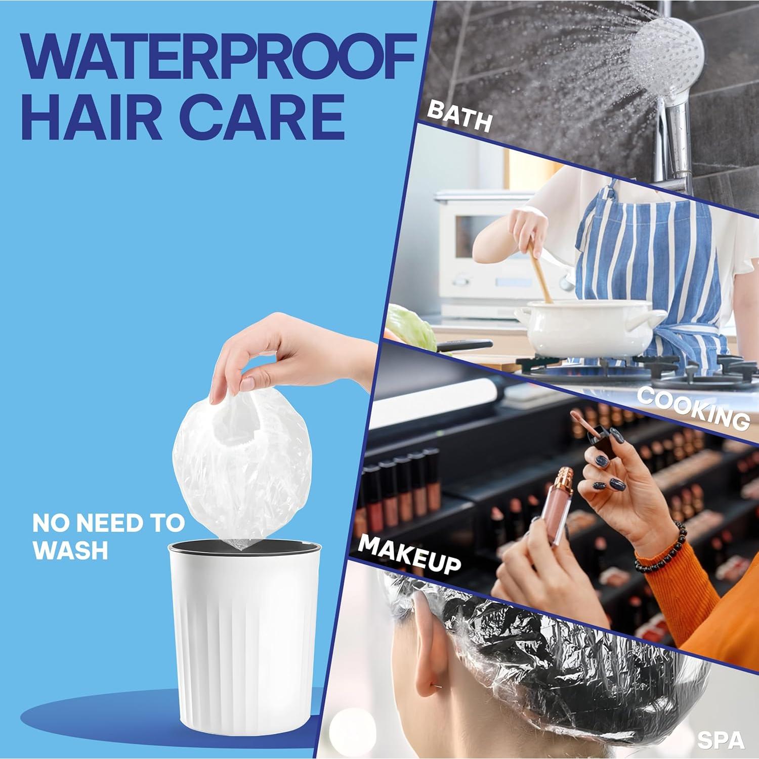 Gorros de Ducha Desechables ZefeqCo - 100 Unidades Impermeables