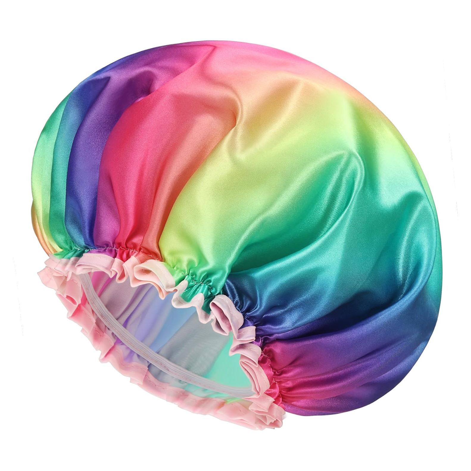 Gorro de Ducha Grande Mikimini Arcoíris XL Impermeable Reutilizable