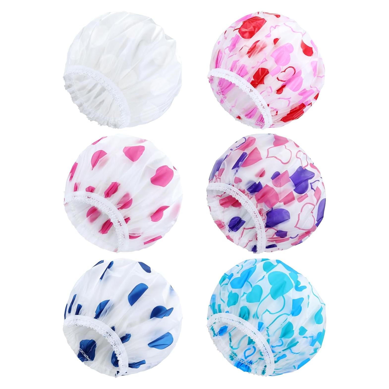Set de 6 Gorras de Ducha Reutilizables Lawie - Impermeables y Ajustables