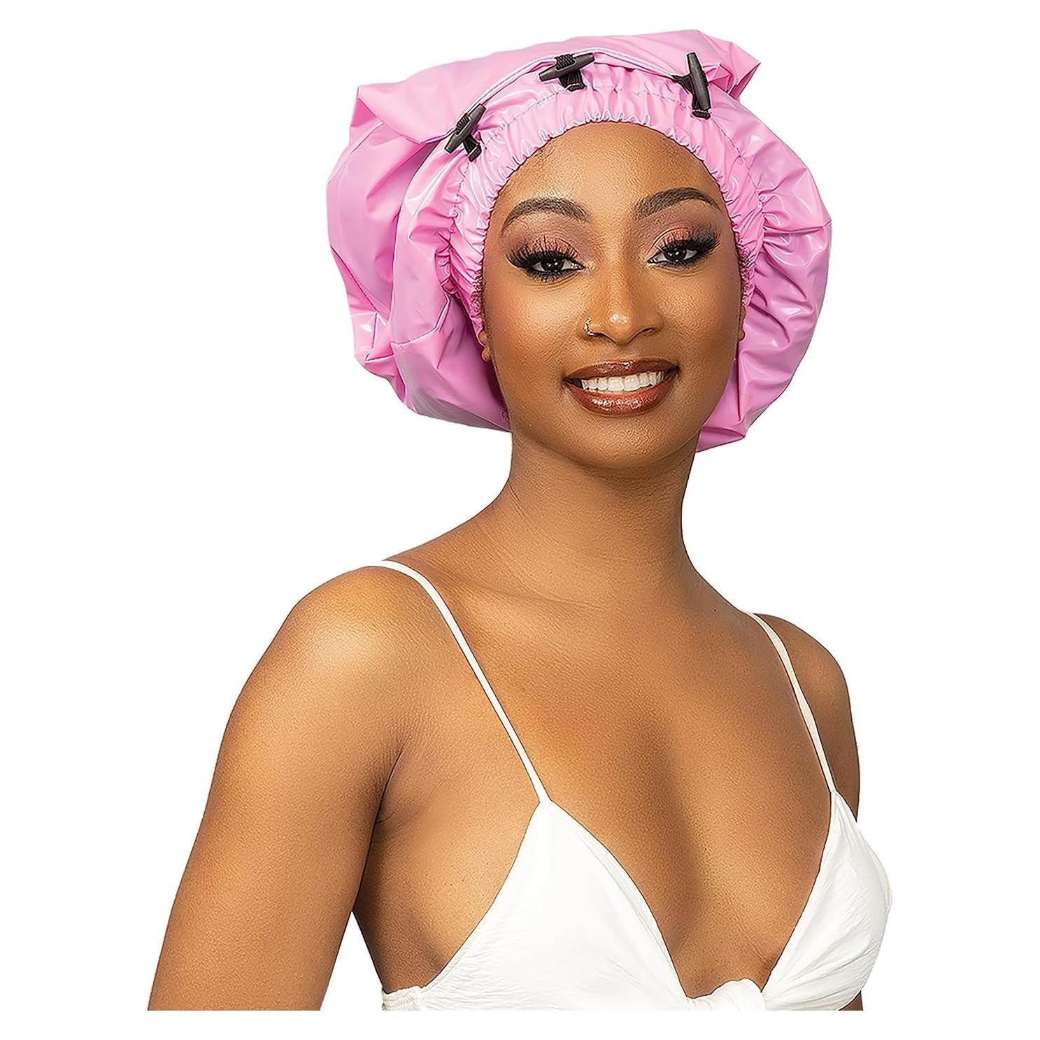 Gorro de Ducha Esha para Cabello Largo Rosa Impermeable