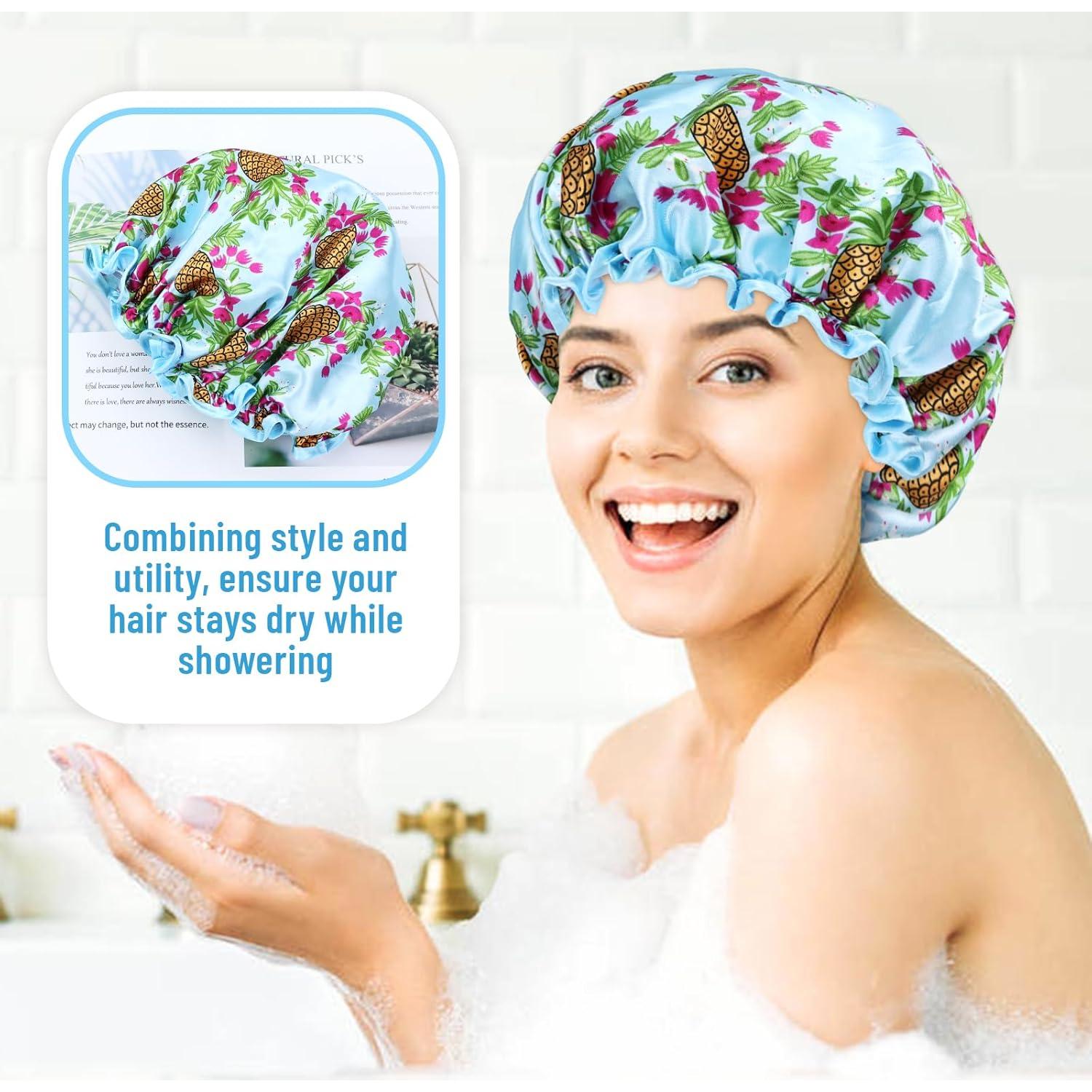 Gorros de Ducha Reutilizables Lawie 4 Pack Satén Impermeable