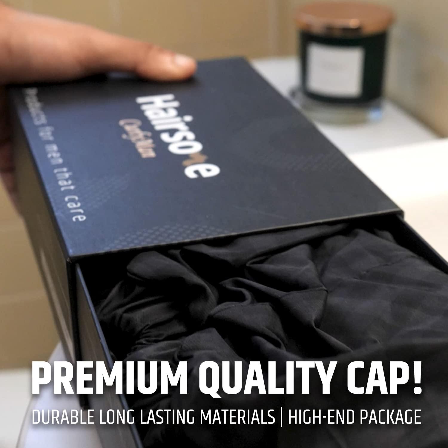 Gorro de Ducha Hairsome Negro para Hombres - Impermeable y Ajustable