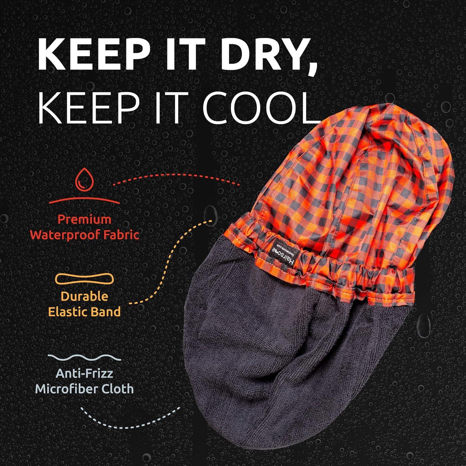 Gorro de Ducha Hairsome Negro para Hombres - Impermeable y Ajustable