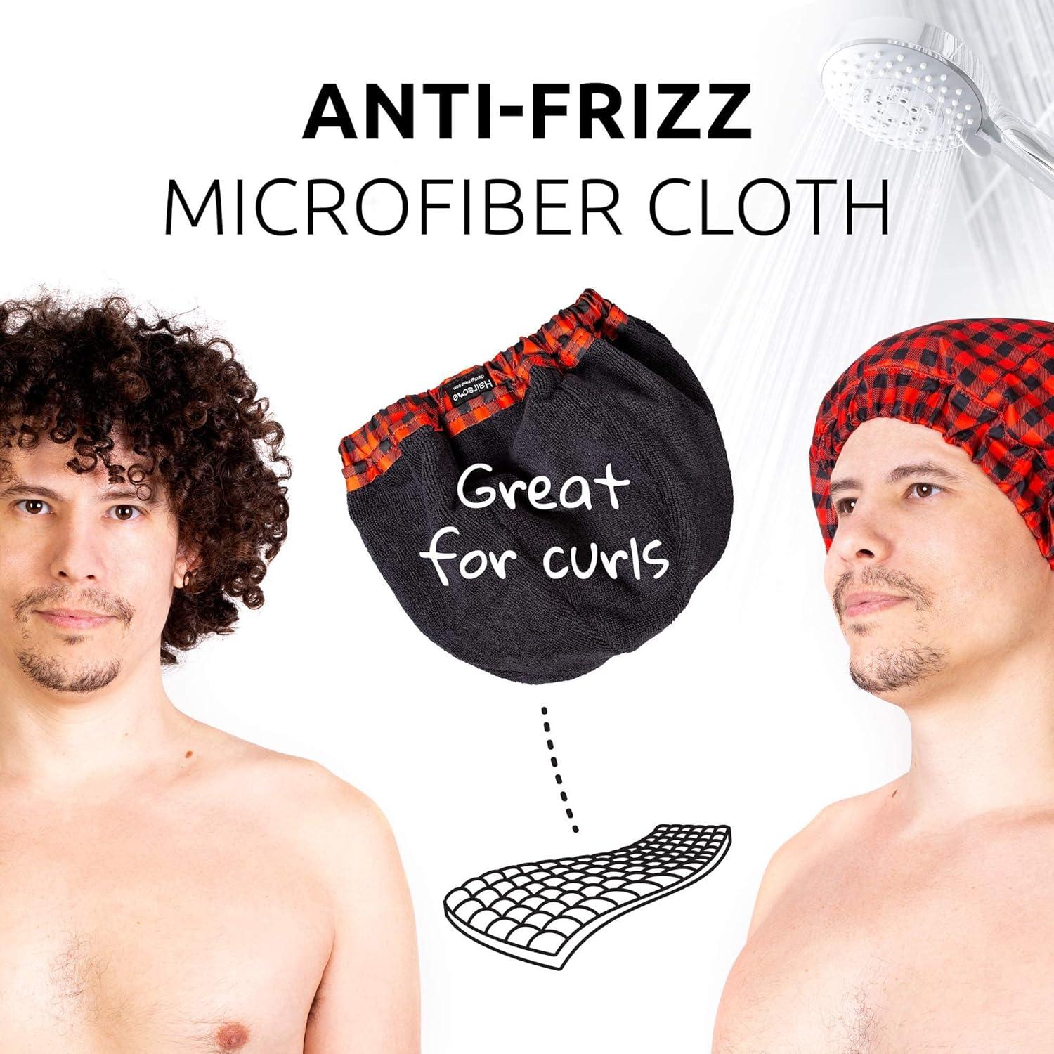 Gorro de Ducha Hairsome Negro para Hombres - Impermeable y Ajustable