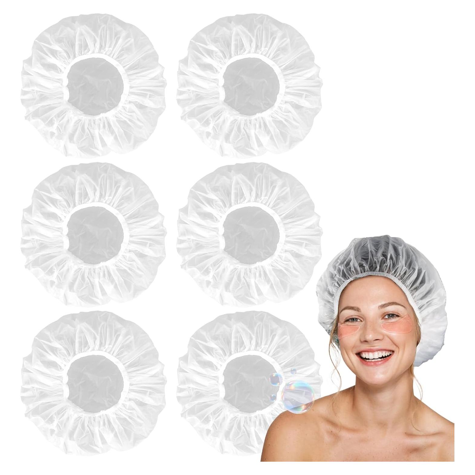 Gorro de Ducha Reutilizable MAQIHAN Impermeable 25CM 6PCS