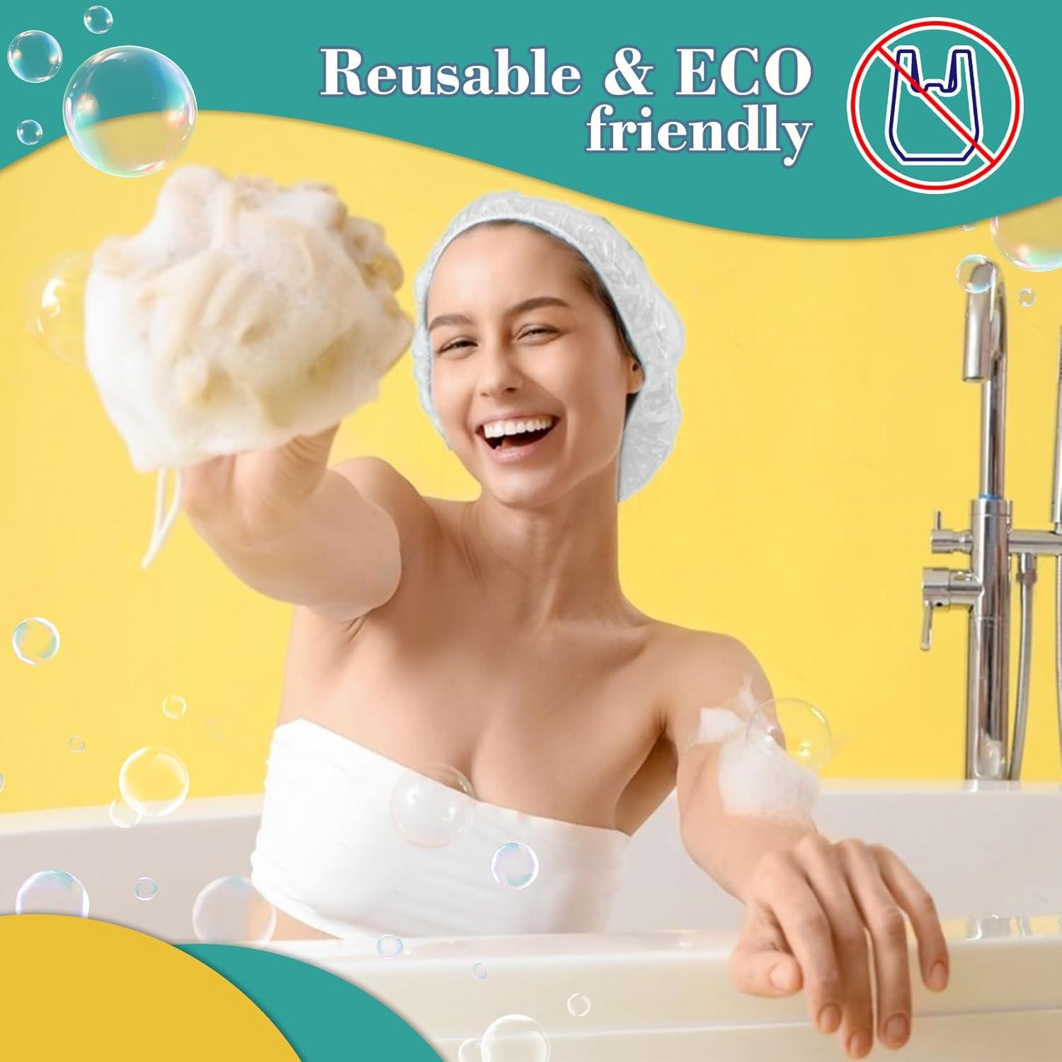 Gorro de Ducha Reutilizable MAQIHAN Impermeable 25CM 6PCS