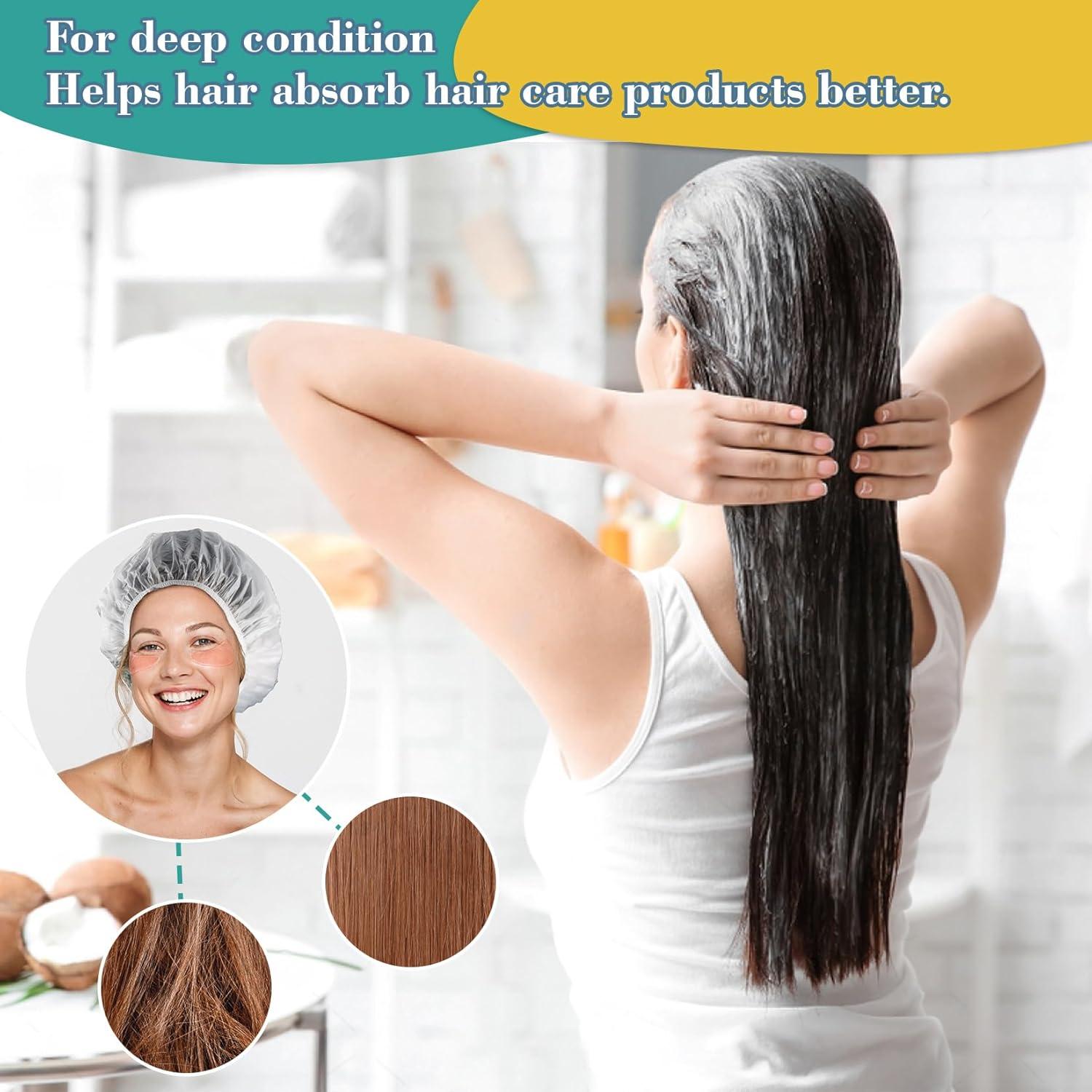 Gorro de Ducha Reutilizable MAQIHAN Impermeable 25CM 6PCS