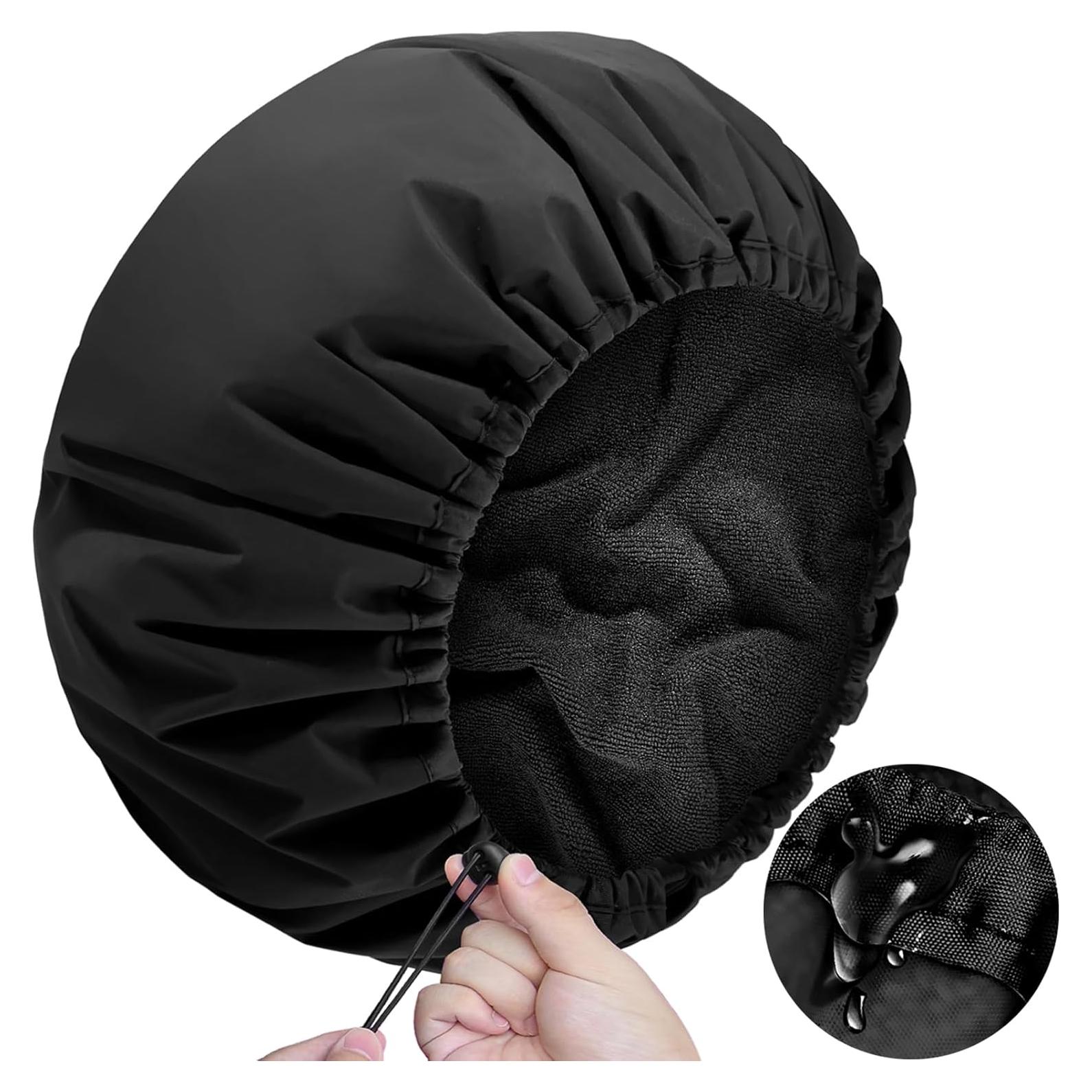 Gorro de Ducha Impermeable Doble SHEOMERN con Forro de Toalla