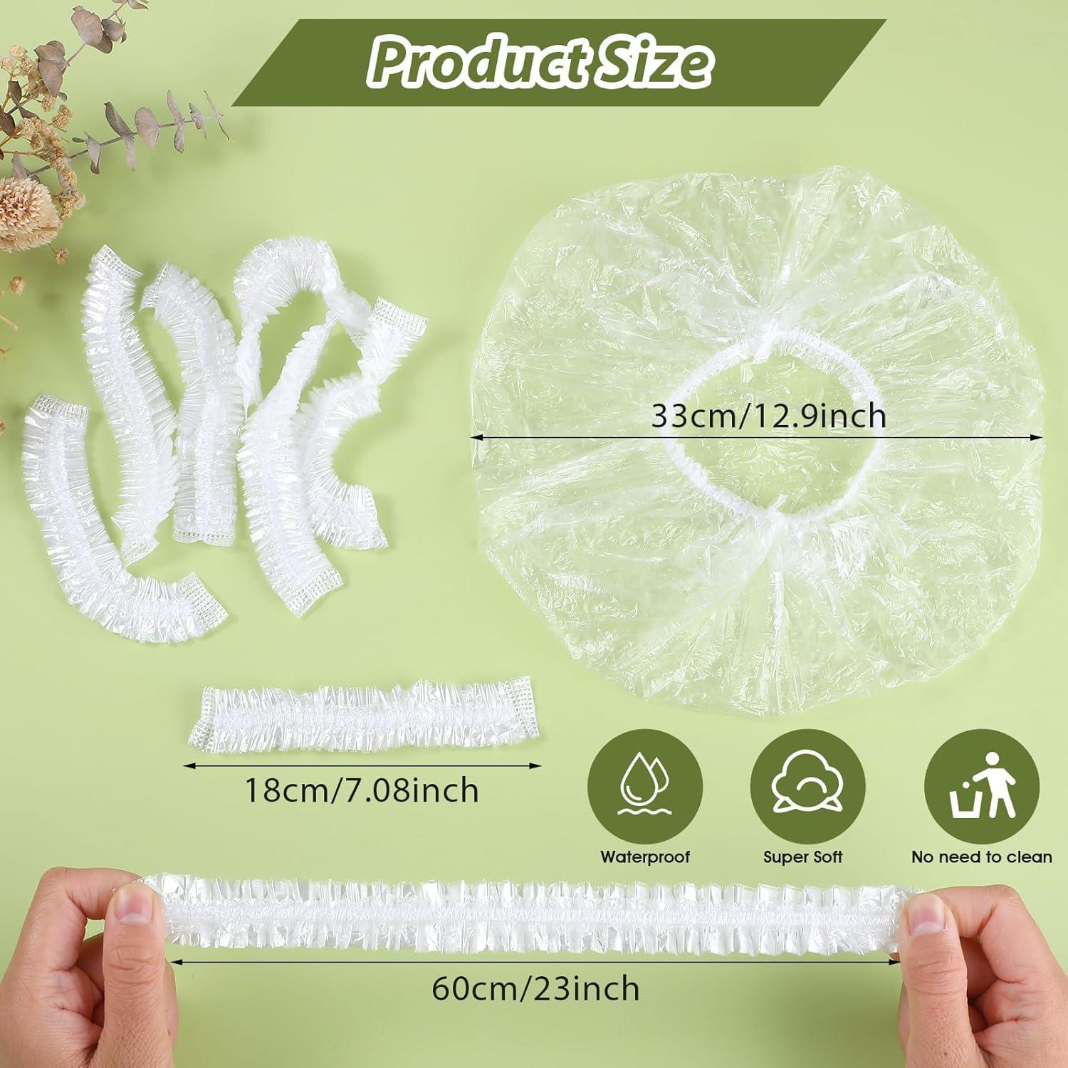 50 Gorras de Ducha Desechables Grandes Abeillo 60 cm