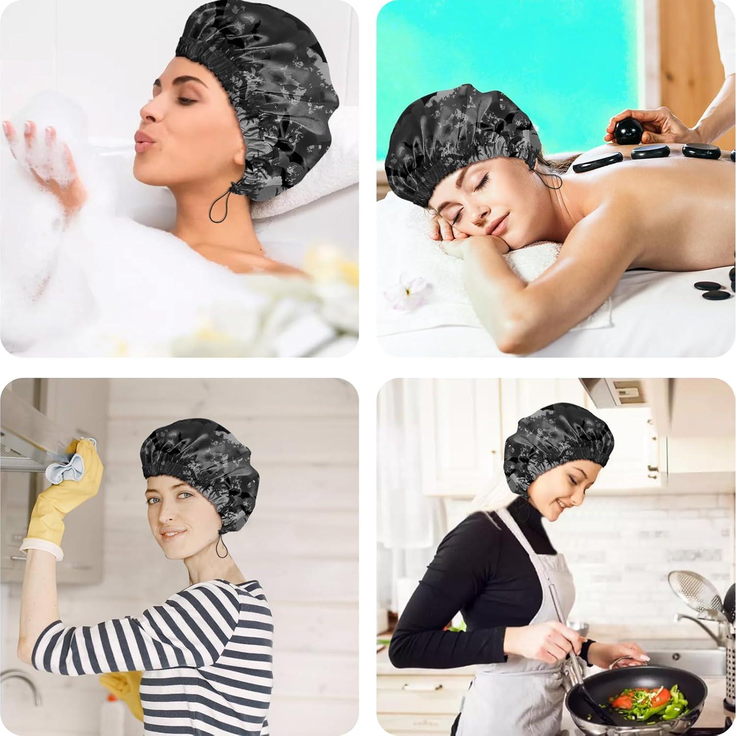 Gorro de Ducha Impermeable Reutilizable Cabreche 2 Pcs Ajustable