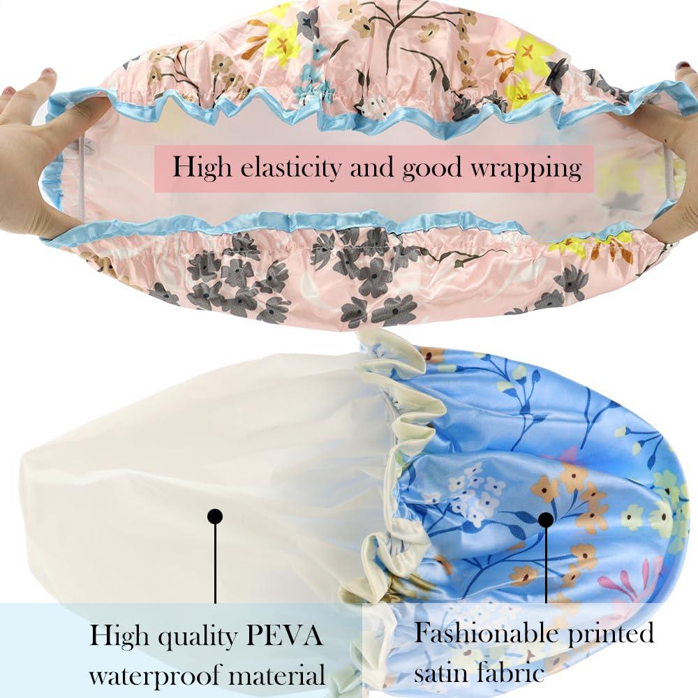 4 Gorros de Ducha Reutilizables Impermeables HuiYouHui