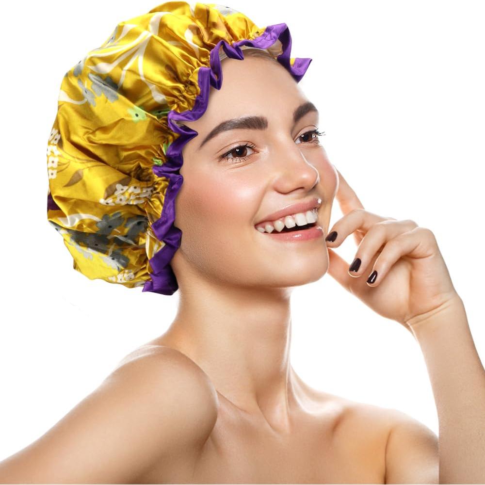 4 Gorros de Ducha Reutilizables Impermeables HuiYouHui