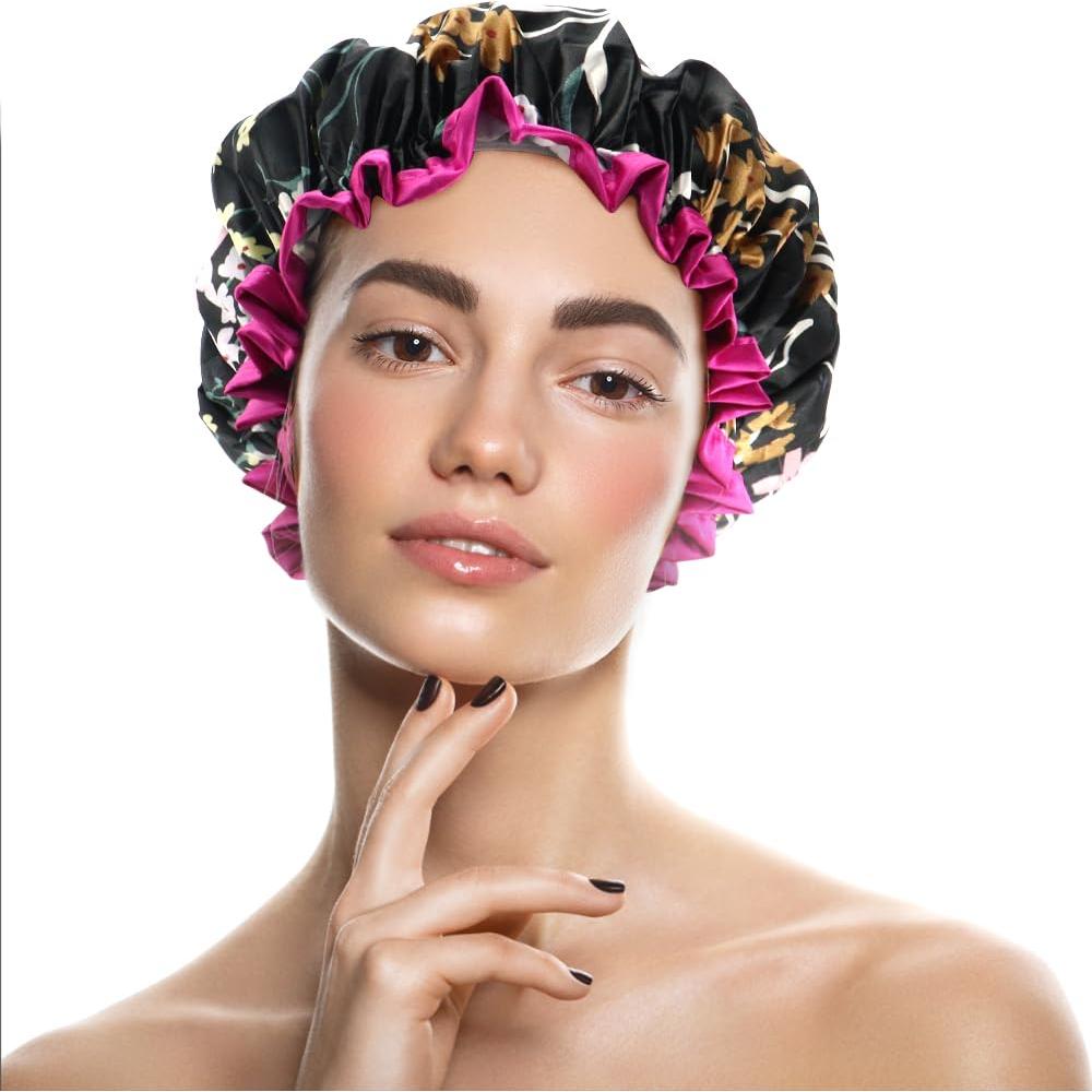 4 Gorros de Ducha Reutilizables Impermeables HuiYouHui