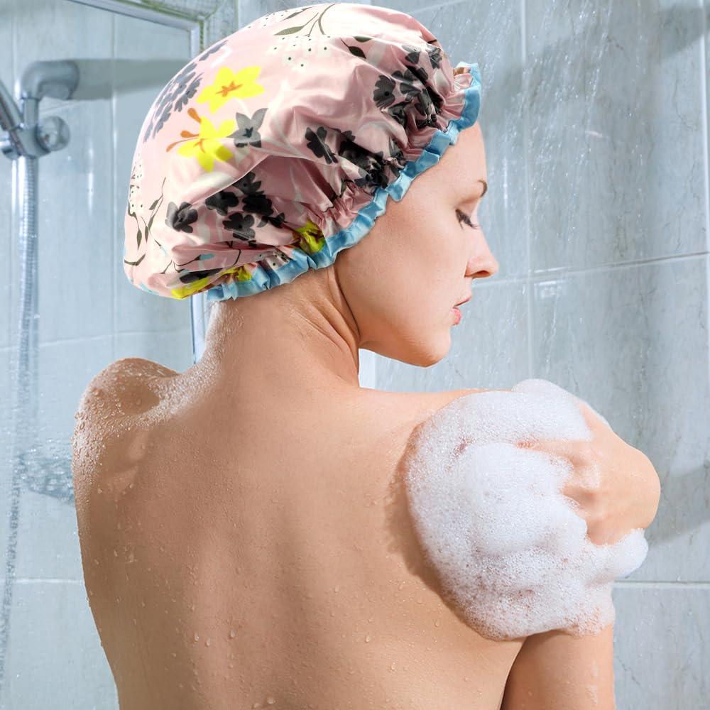 4 Gorros de Ducha Reutilizables Impermeables HuiYouHui
