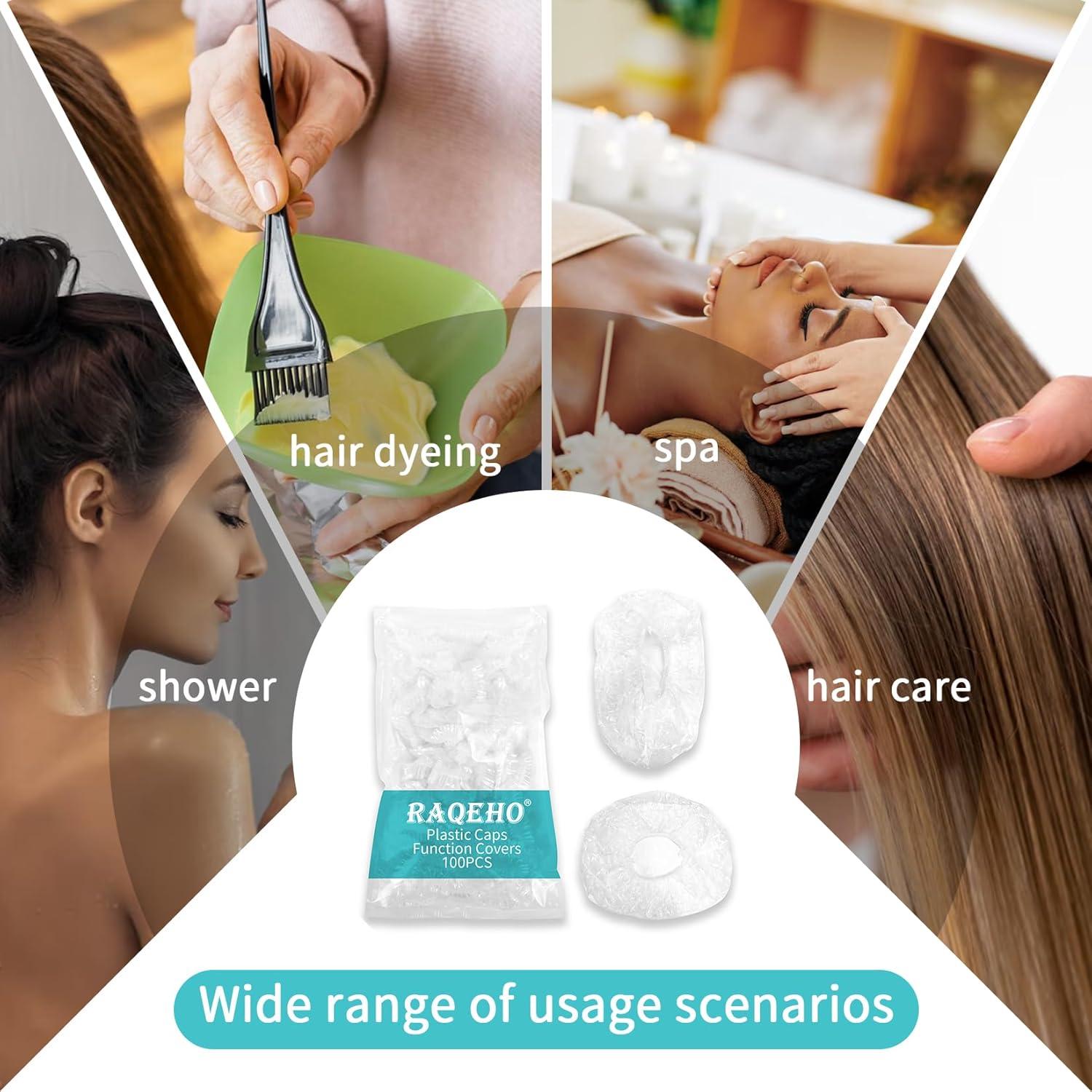 100 Gorras de Ducha Desechables RAQEHO - Impermeables para Cabello