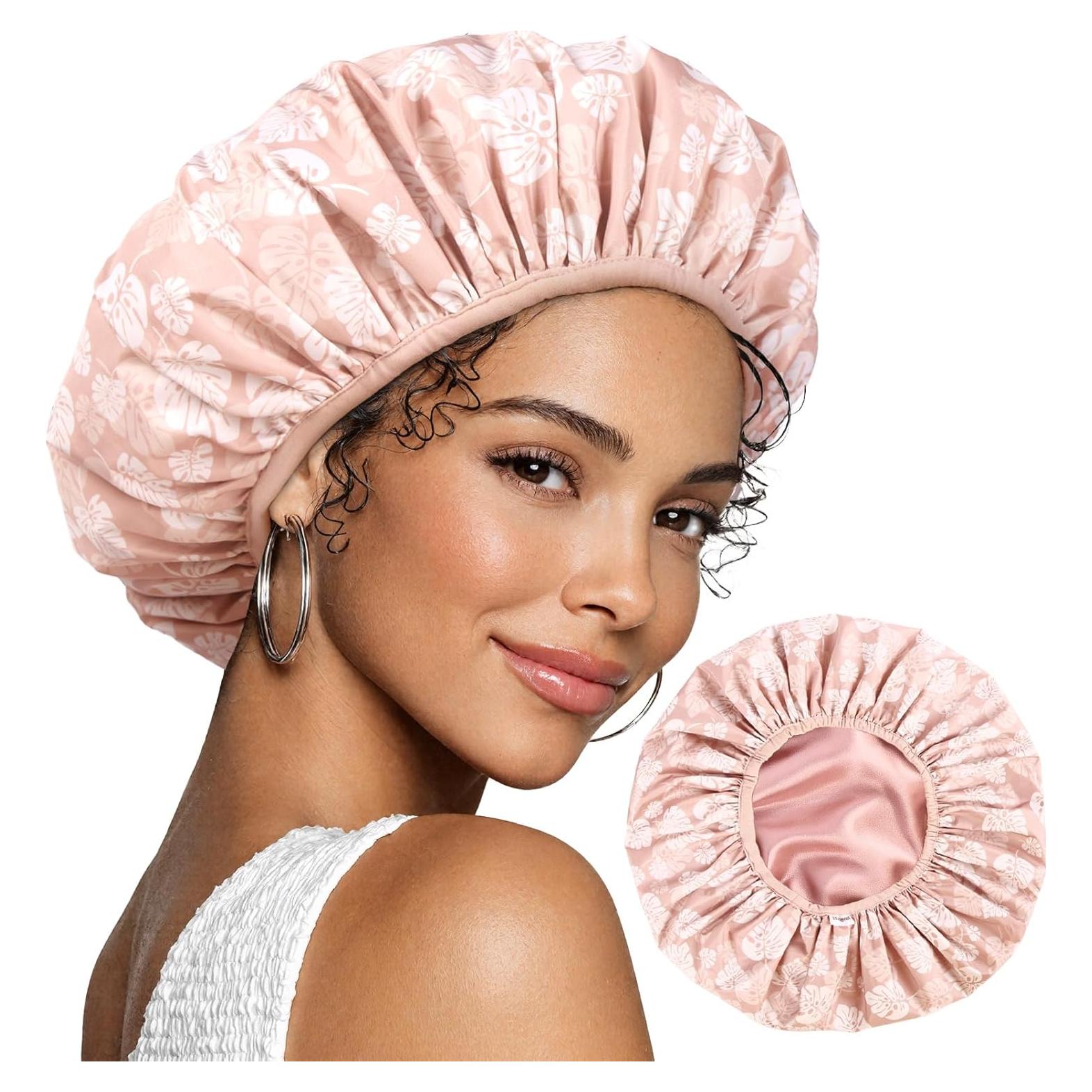 Gorro de Ducha Yanibest Rosa Impermeable Doble Capa Reutilizable