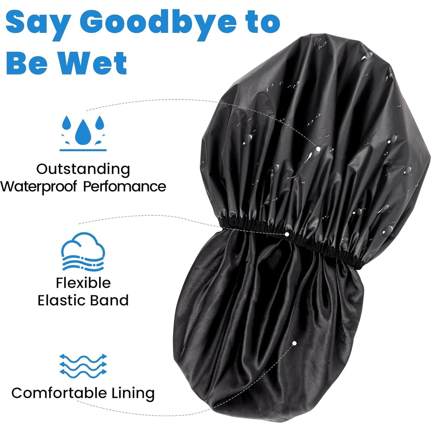 Gorro de Ducha Extra Grande JOLYEAK Impermeable Doble Capa
