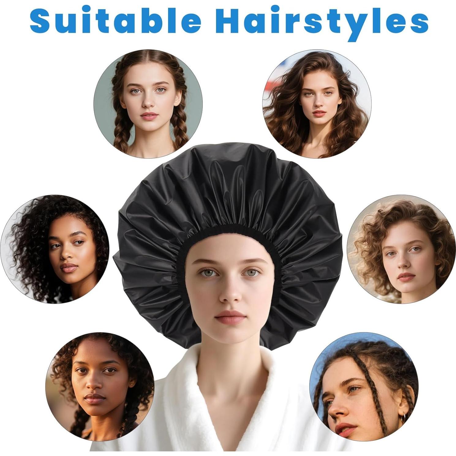 Gorro de Ducha Extra Grande JOLYEAK Impermeable Doble Capa