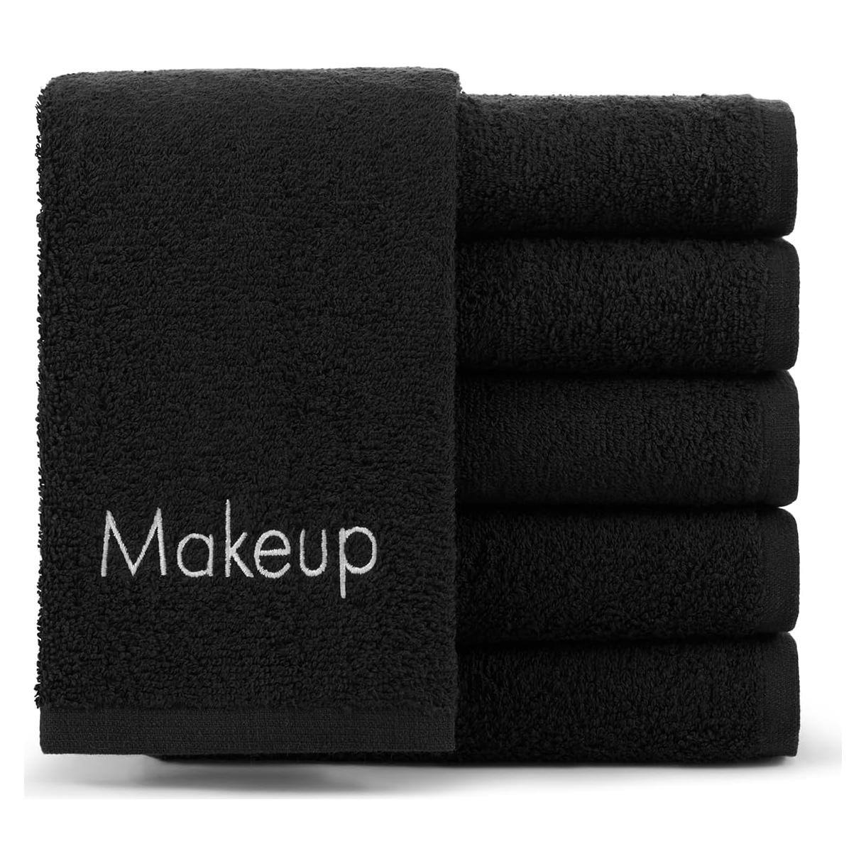 Toallas de Maquillaje Arkwright - 6 Piezas 28x43 cm Algodón Negro