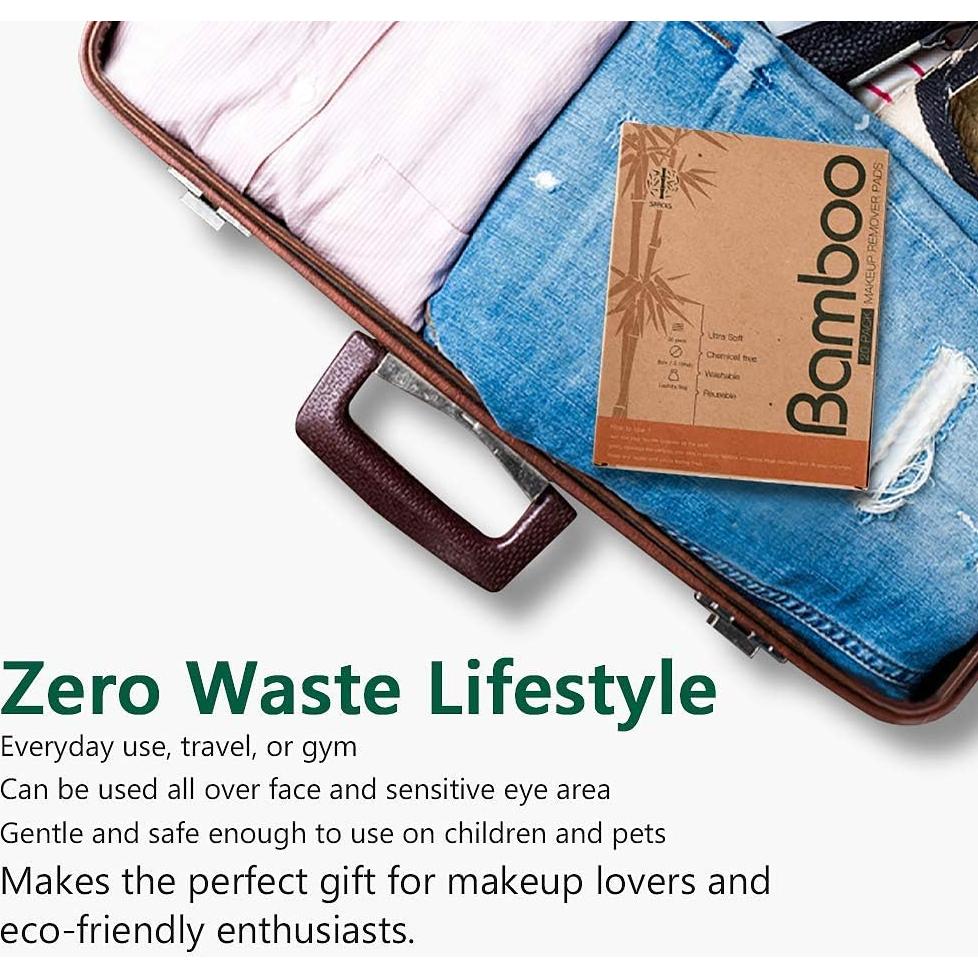 20 Almohadillas Desmaquillantes Reutilizables ASPACES de Bambú
