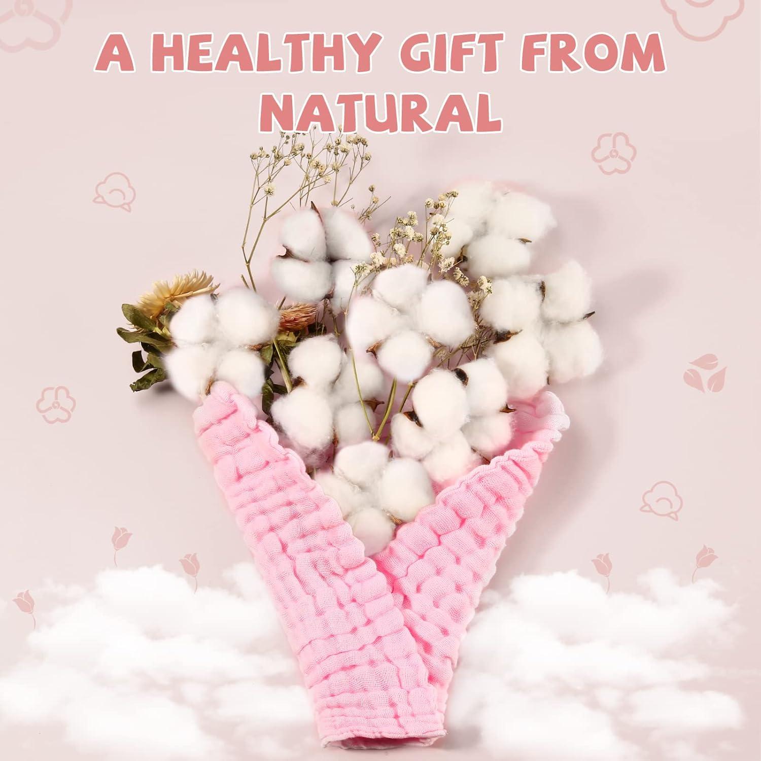 Paños de Baño para Bebés MUKIN - 6 Unidades 30x30 cm Rosa