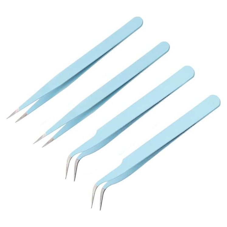 Juego de Pinzas de Precisión KLTMYFW 4PCS Acero Inoxidable