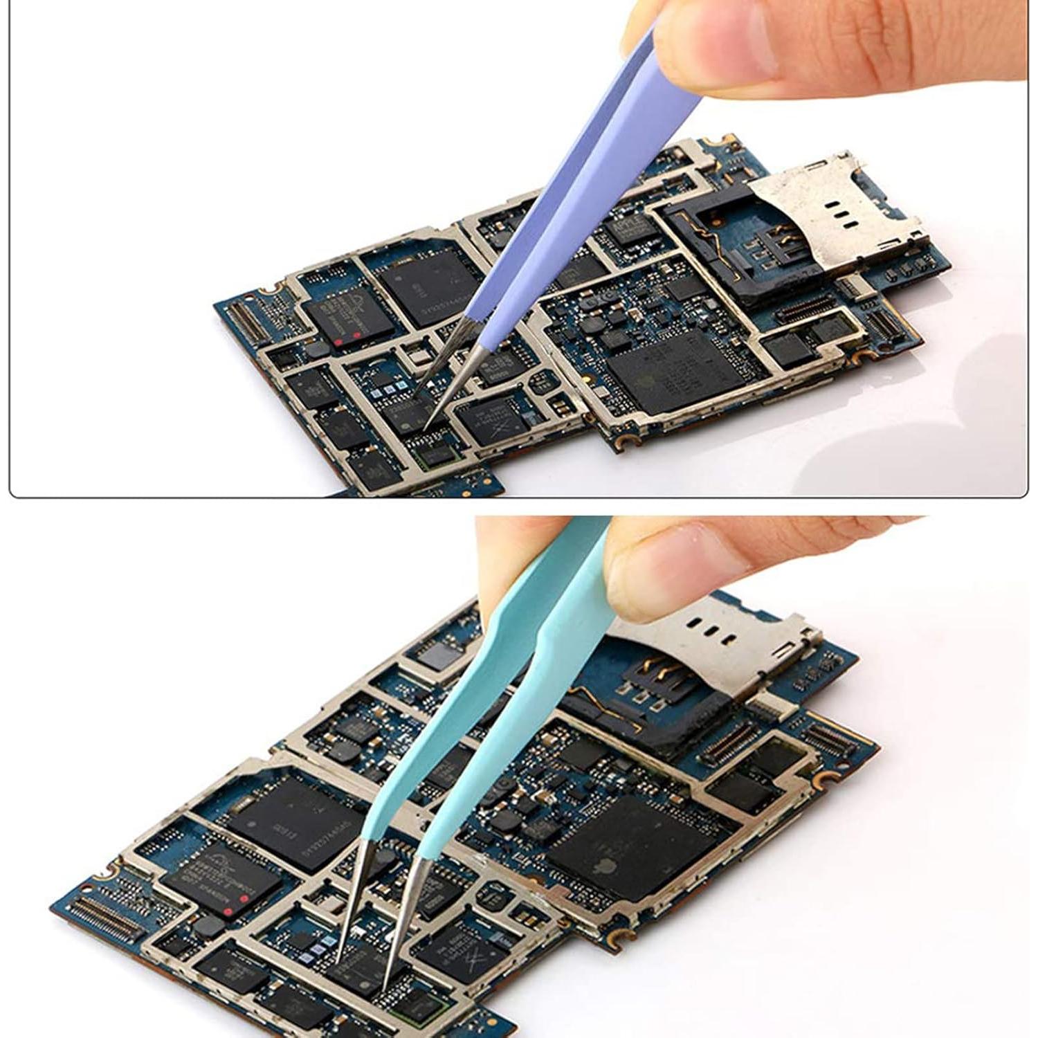 Juego de Pinzas de Precisión KLTMYFW 4PCS Acero Inoxidable