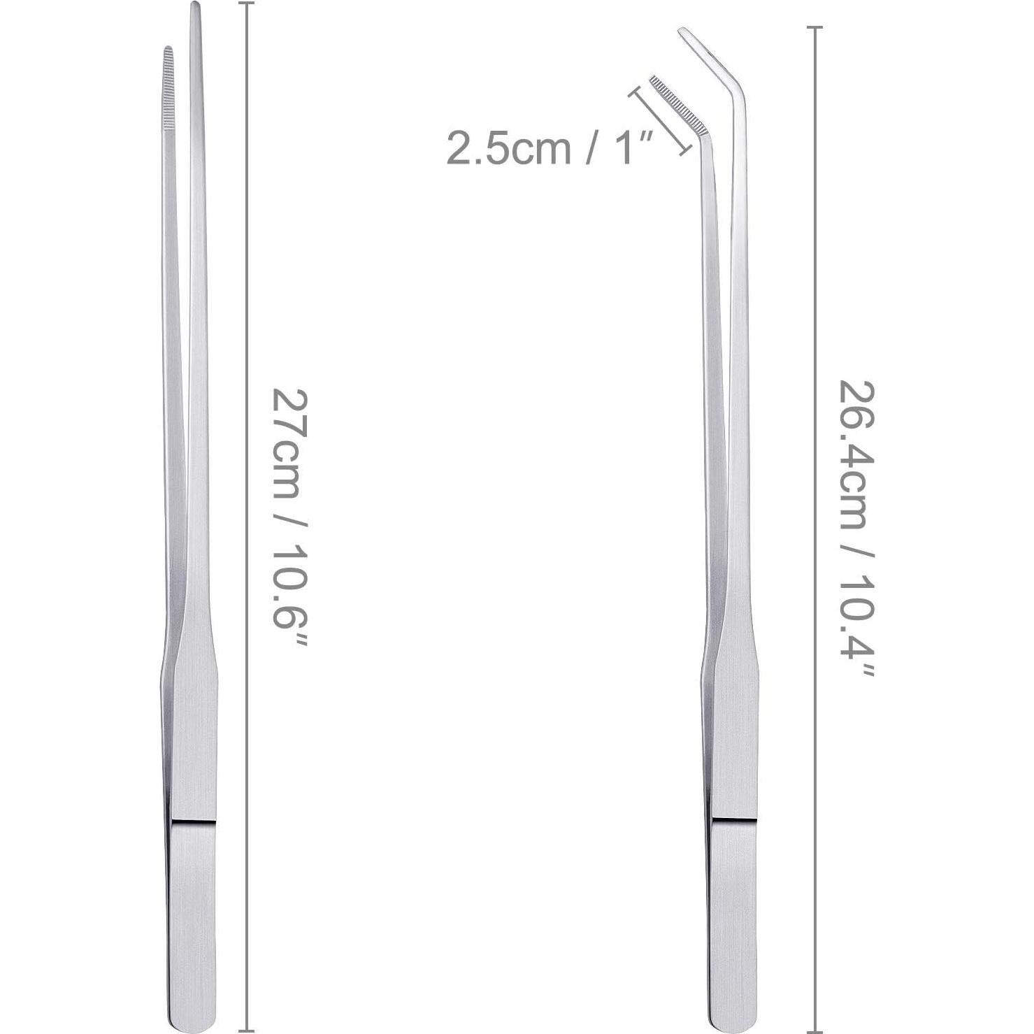 Juego de 3 Pinzas de Acero Inoxidable para Acuario y Reptiles