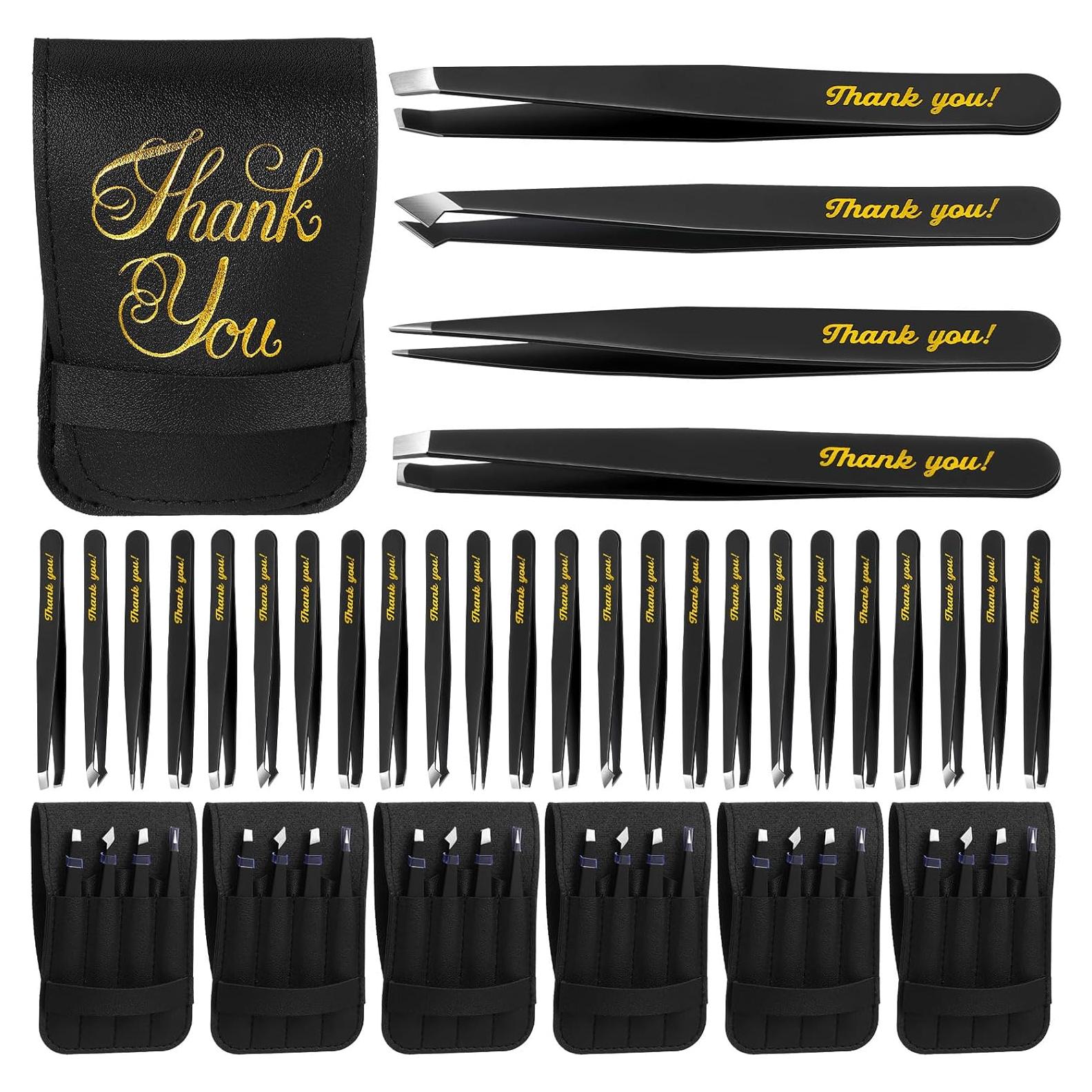 Juego de 24 Piezas de Pinzas de Cejas Lanties con Estuche