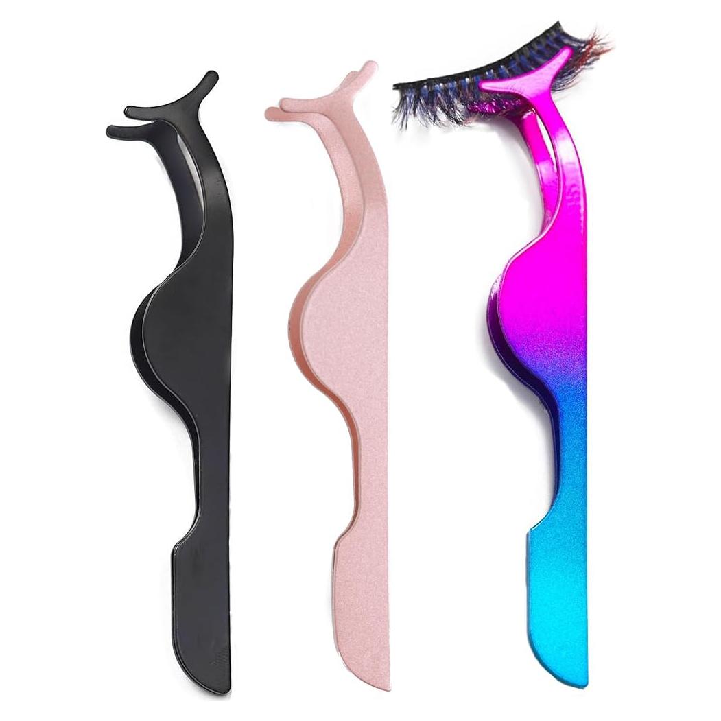 Pinzas para Pestañas Profesionales YiQiYi 3PCS Acero Inoxidable