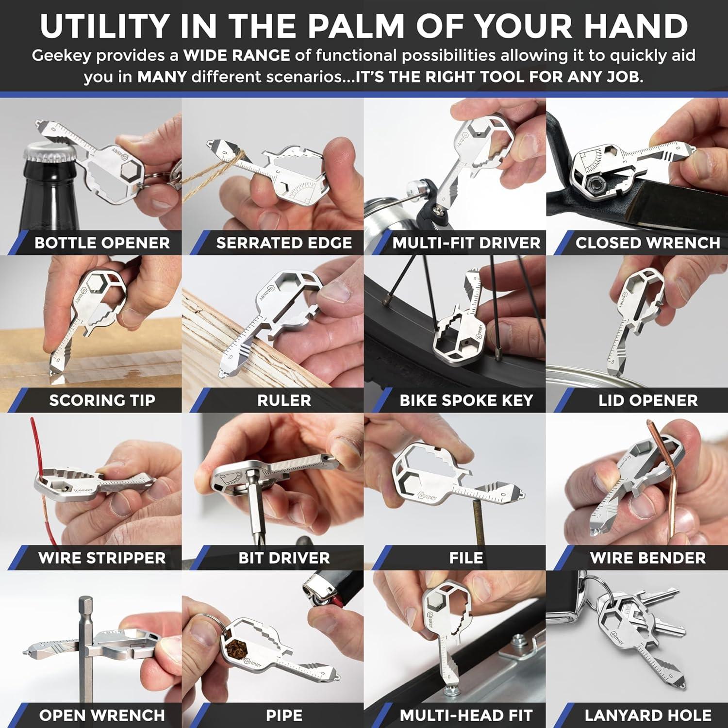 Llave Multiherramienta Geekey EDC 16 Funciones Acero Inoxidable