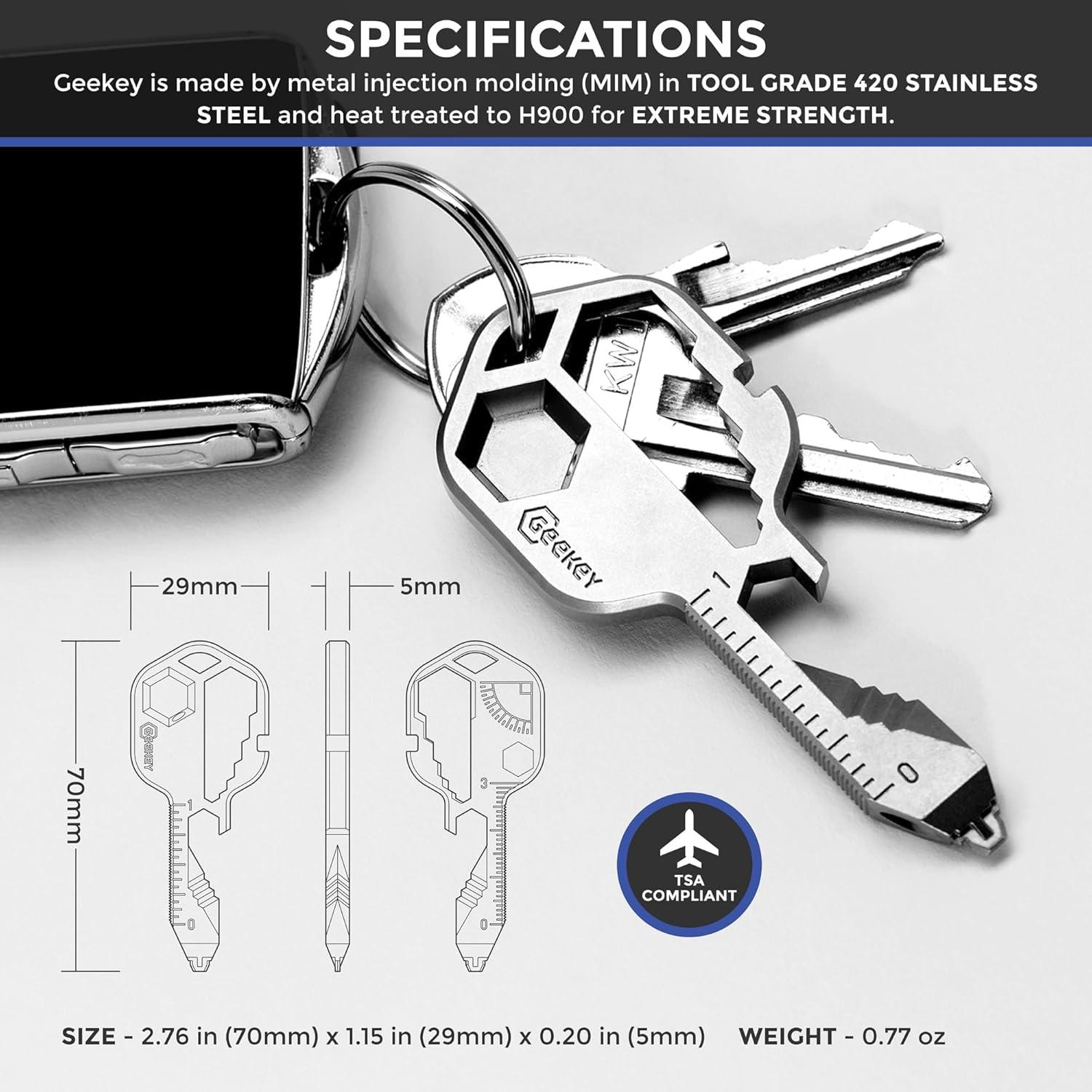 Llave Multiherramienta Geekey EDC 16 Funciones Acero Inoxidable