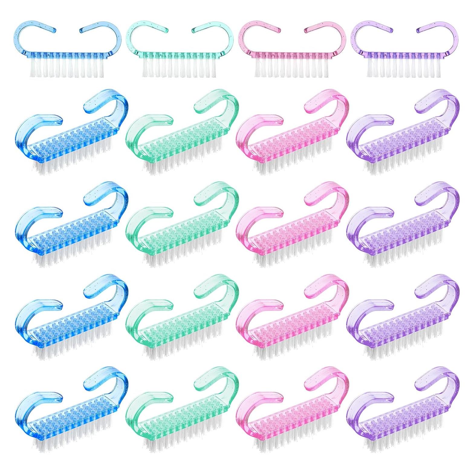 20 Piezas Cepillo de Limpieza de Uñas Nylon Ergonomico