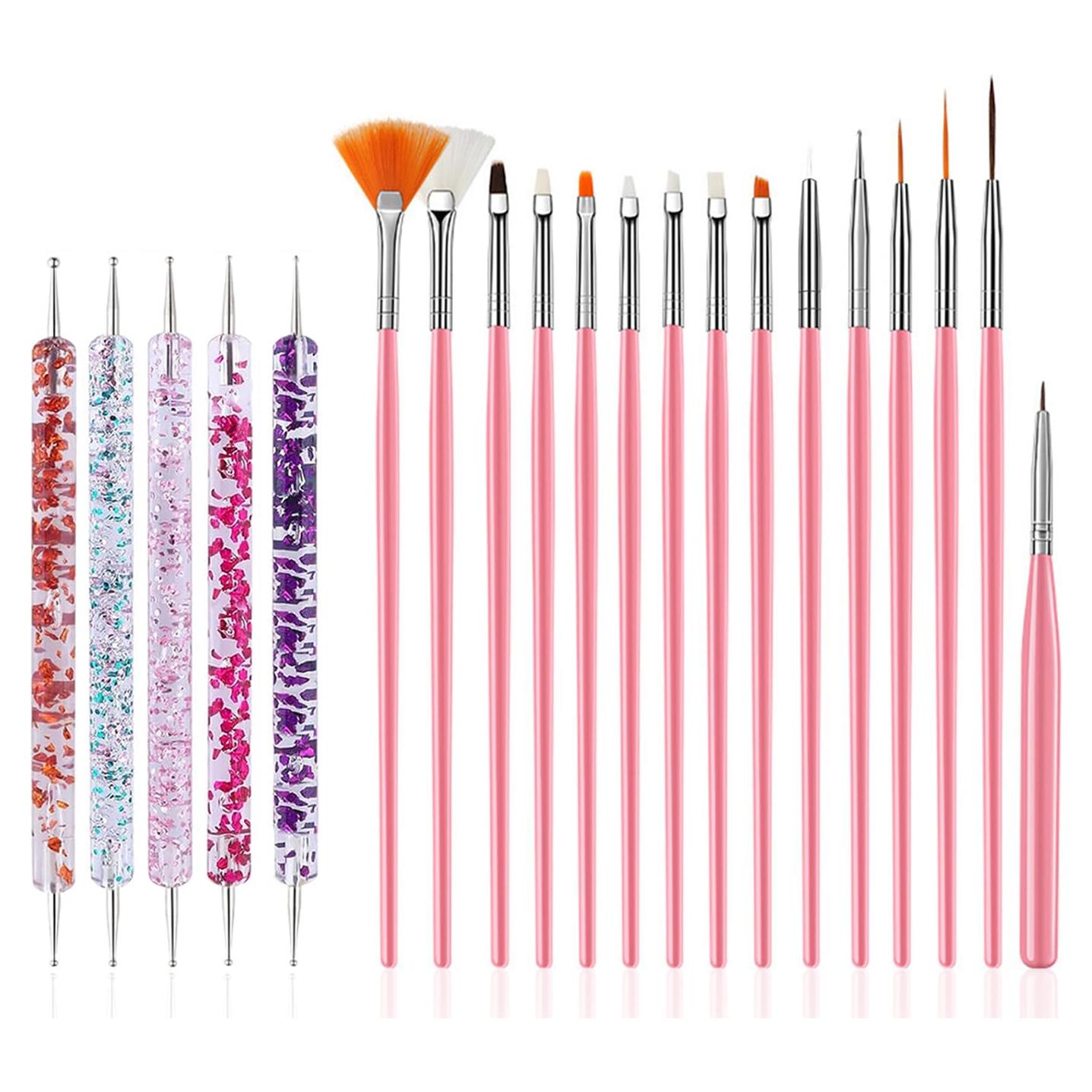 Juego de Herramientas para Arte de Uñas FULINJOY 20 Pcs