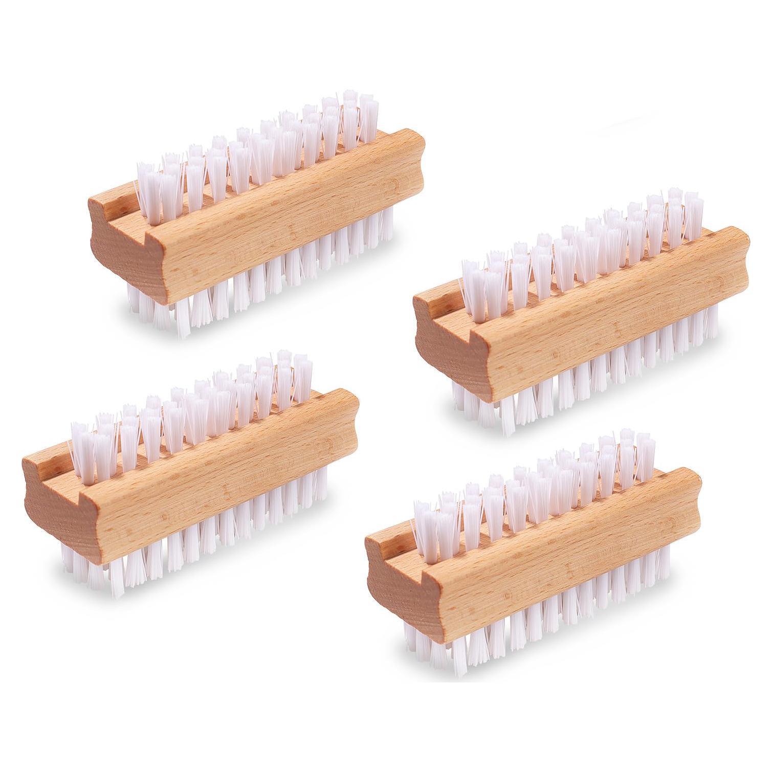 Juego de Cepillos de Uñas DEBETOOL - 4 Piezas de Madera