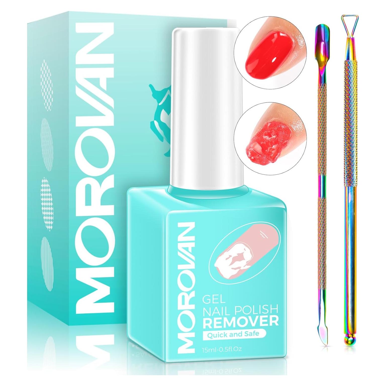 Kit Removedor de Esmalte en Gel Morovan 15ml + Accesorios