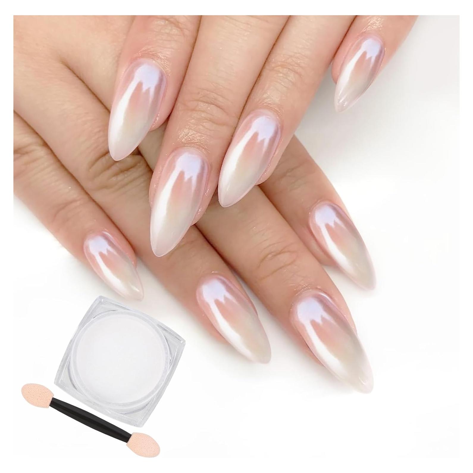 Polvo de Uñas Cromado Artdone 1g Efecto Espejo Blanco