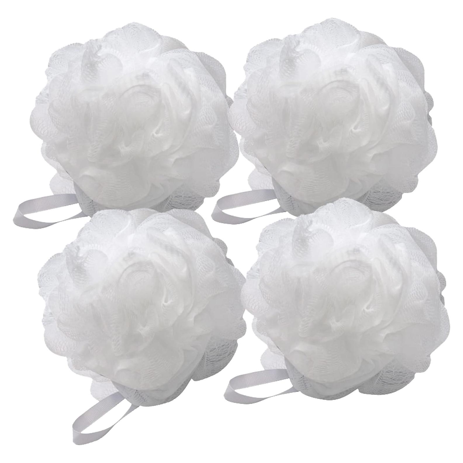 Esponja de Baño de Malla Aquasentials - Paquete de 4 Blancas