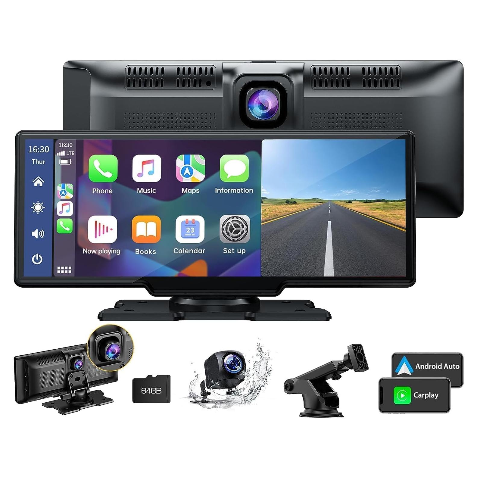 LAMTTO Pantalla 23.8cm Carplay Inalambrico y GPS 2.5K