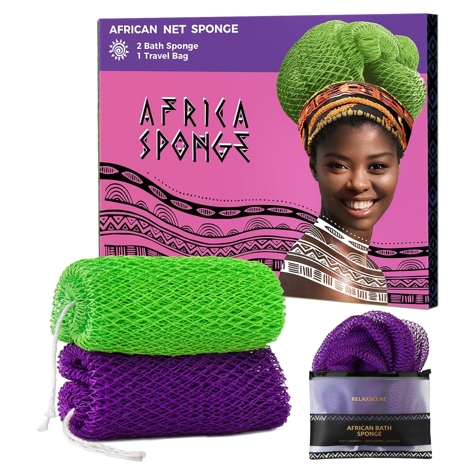 Esponja de Red Africana RelaxScene - 2 Piezas Exfoliantes