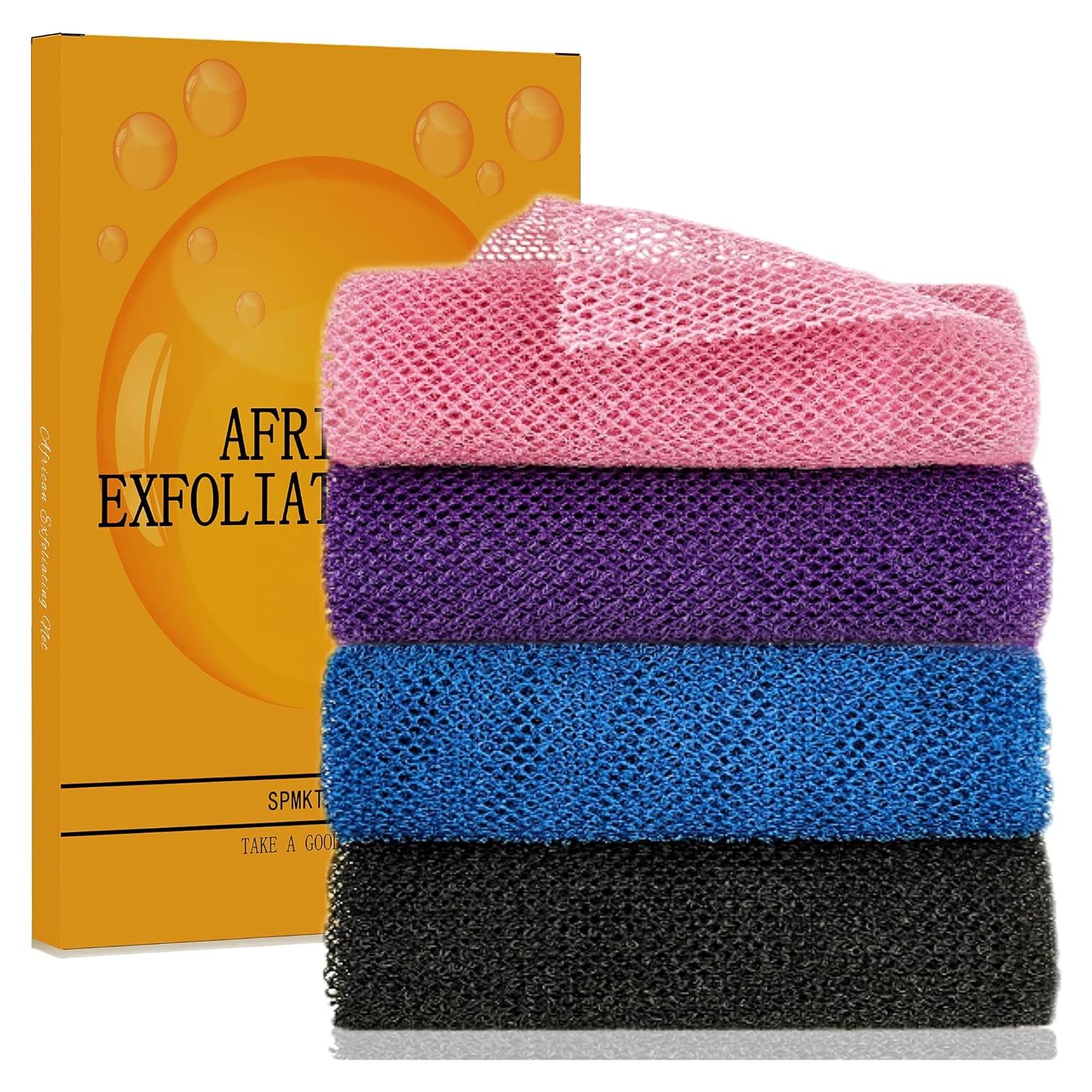 Esponja de Red Africana 4 Piezas Nylon Exfoliante 30x80 cm