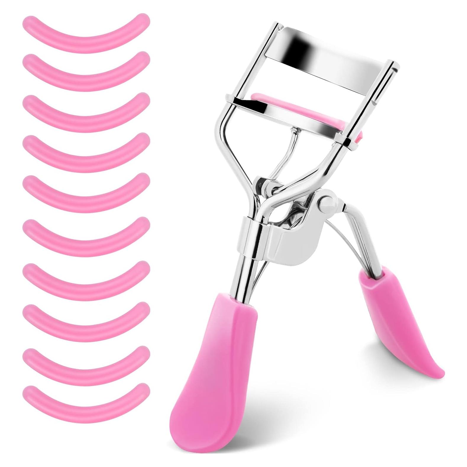 Rizador de Pestañas Sibba Rosa con 10 Almohadillas de Silicona