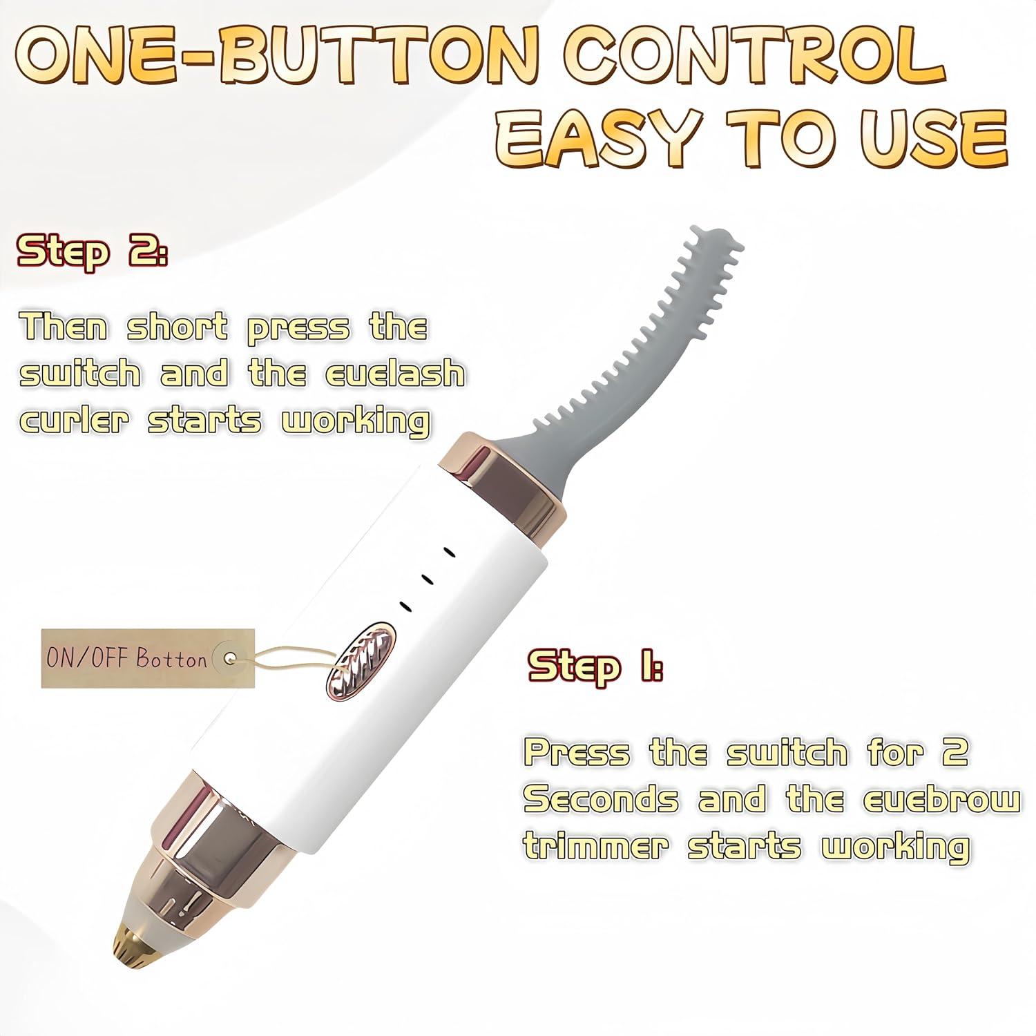 Rizador de Pestañas Calentado BUV 2 en 1 Blanco Recargable