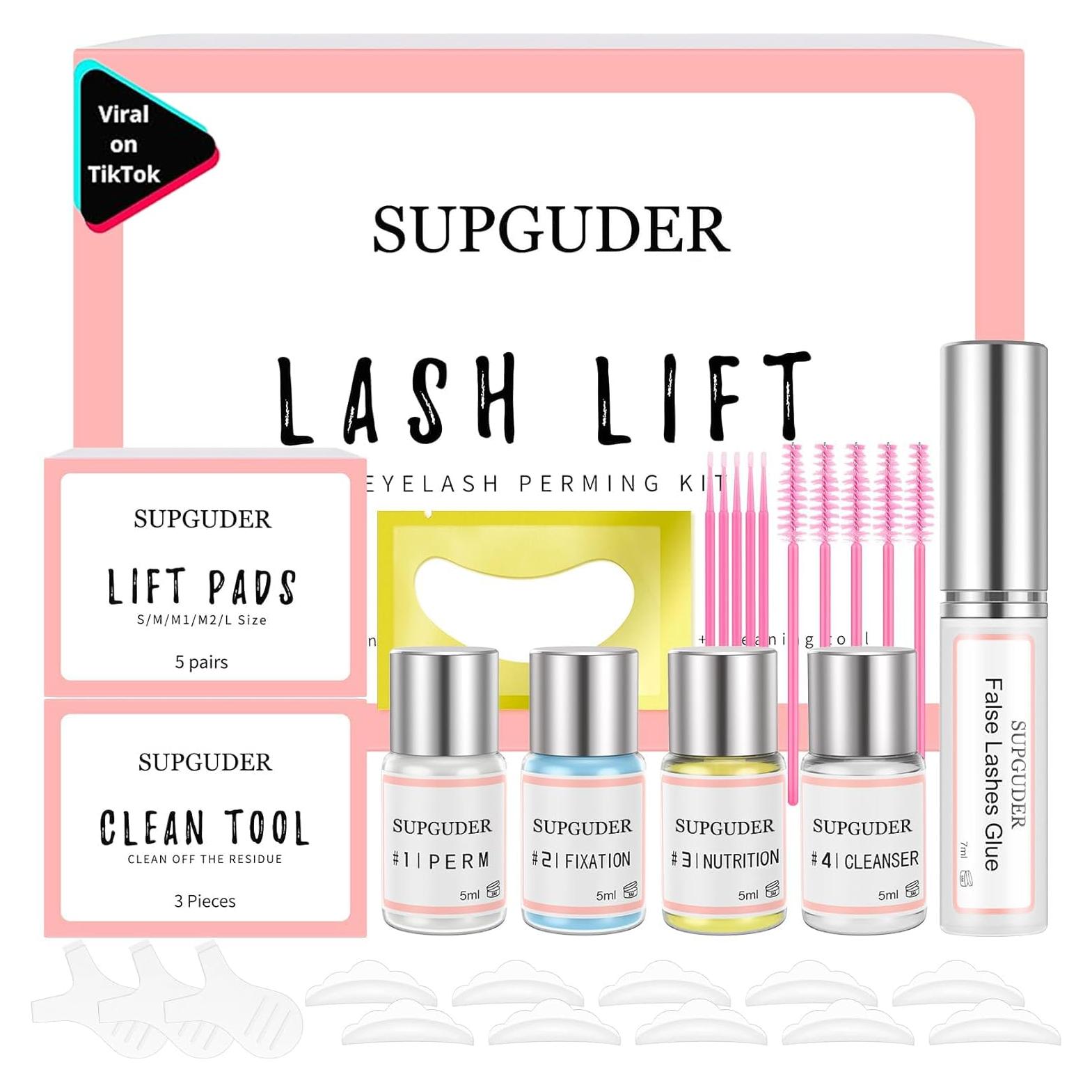 Kit de Elevación de Pestañas SUPGUDER - Permanente y Extensiones