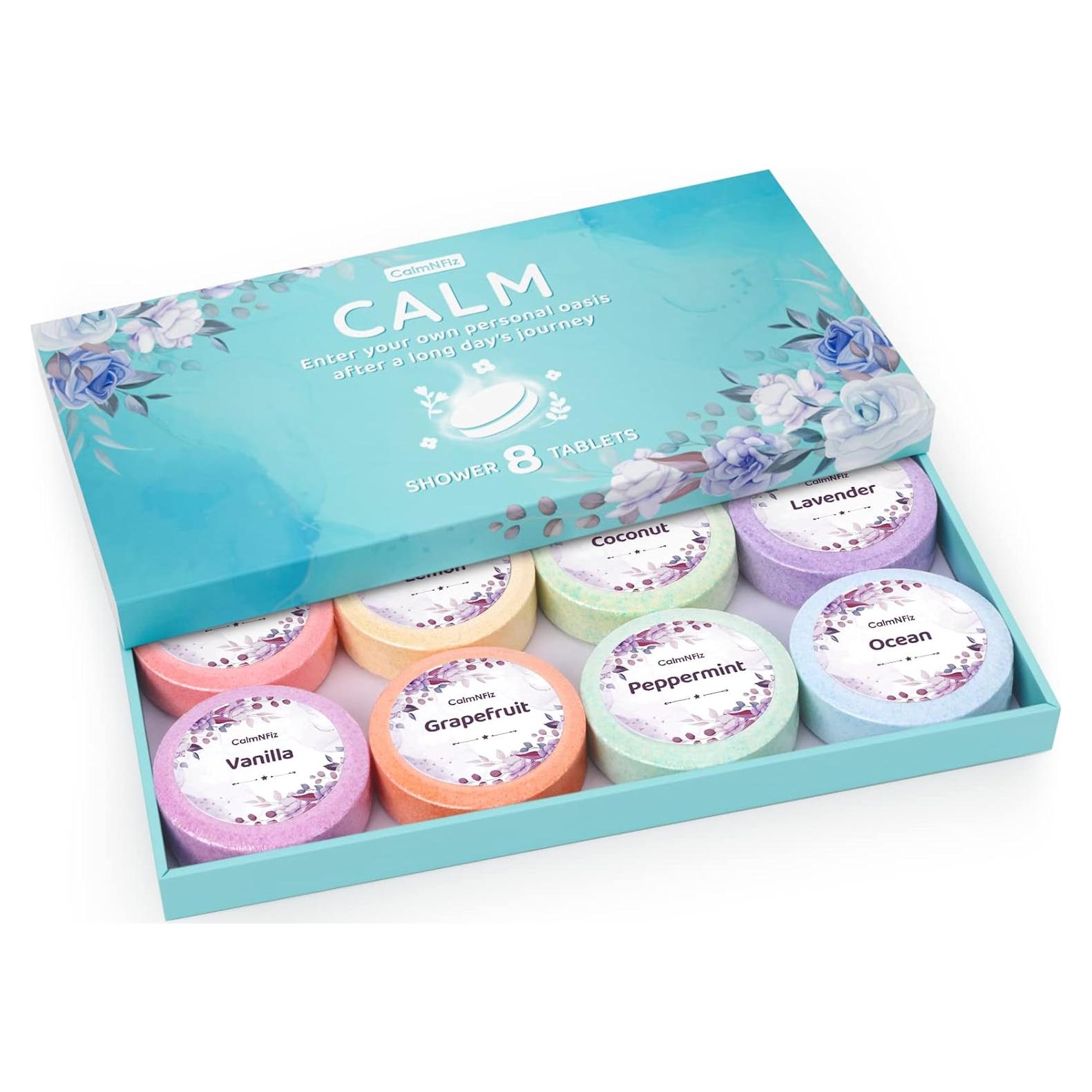 Juego de 8 pastillas efervescentes CalmNFiz para ducha