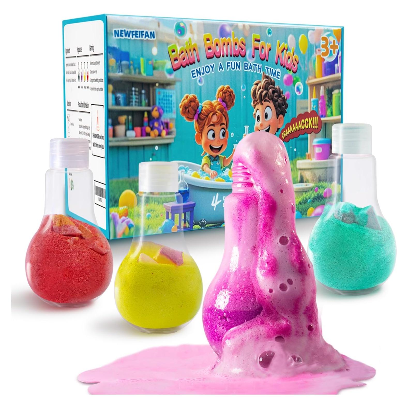 Bombas de Baño para Niños NEWFEIFAN - 4 Piezas Coloridas