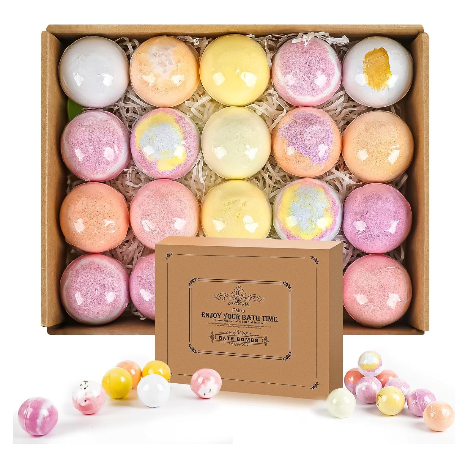 Juego de Bombas de Baño Pahxu 20 PCS Orgánicas con Aceite Esencial