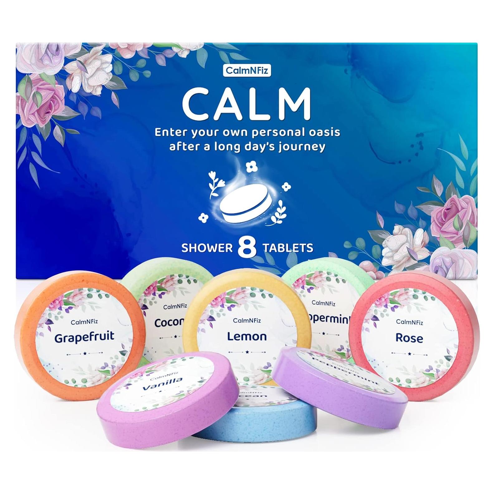 Paquete de 8 Bombas de Ducha CalmNFiz con Fragancias Naturales