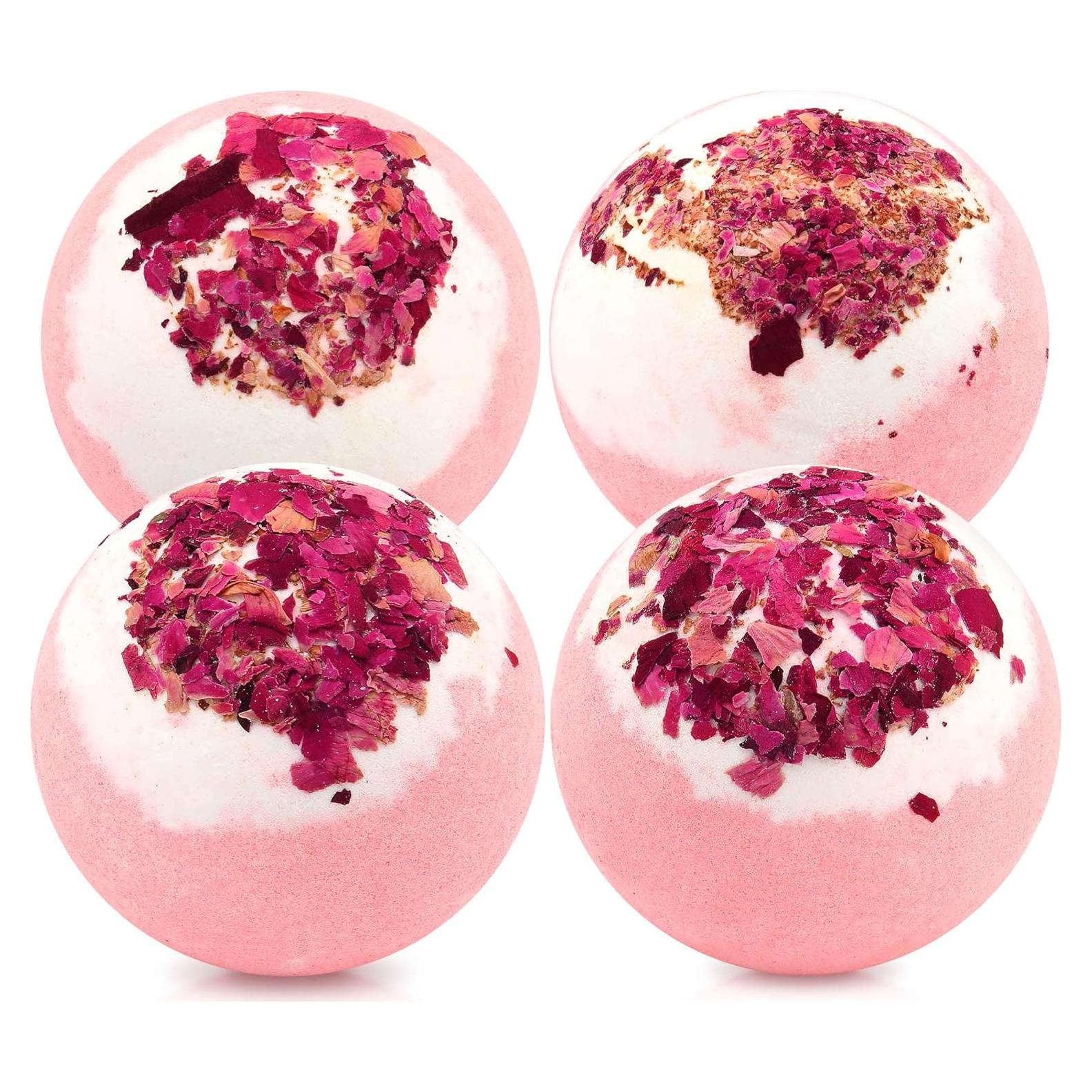 Set de 4 Bombas de Baño KASTU con Flores Secas y Aceites Esenciales