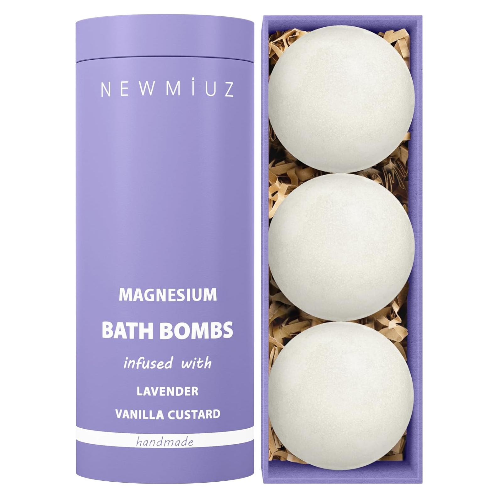 Bomba de Baño de Magnesio Lavanda Vainilla New Miuz 3 Unidades